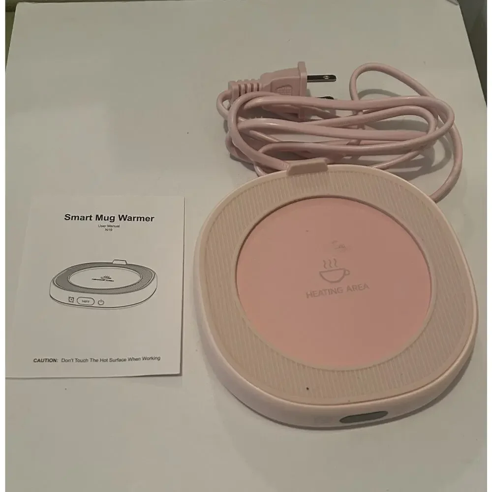 Pink Coffee Mug Warmer Auto Shut Off Electric Warmer Thermostat Coaster
